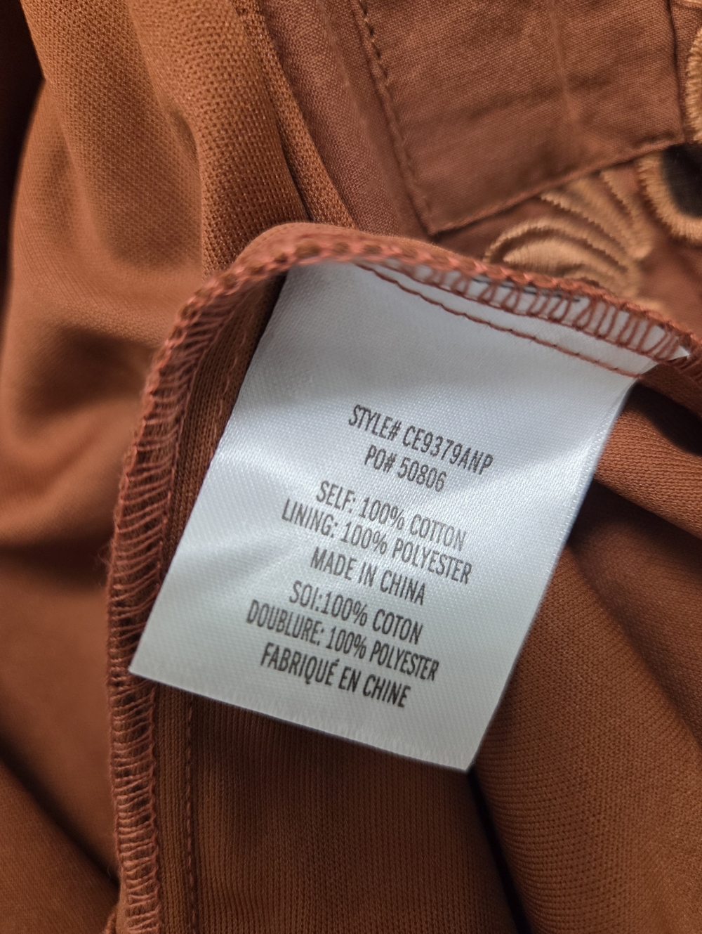 Eva Franco Rust Eyelet Button-Tier Dress - Picture 9 of 11